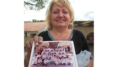 Mónica Dómina, maestra de Messi. Foto: NA.