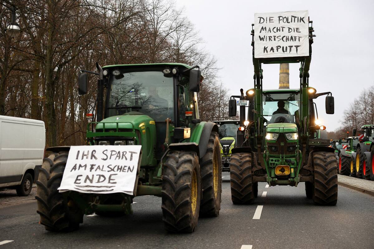 Tractorazo en Alemania. Foto: Reuters.