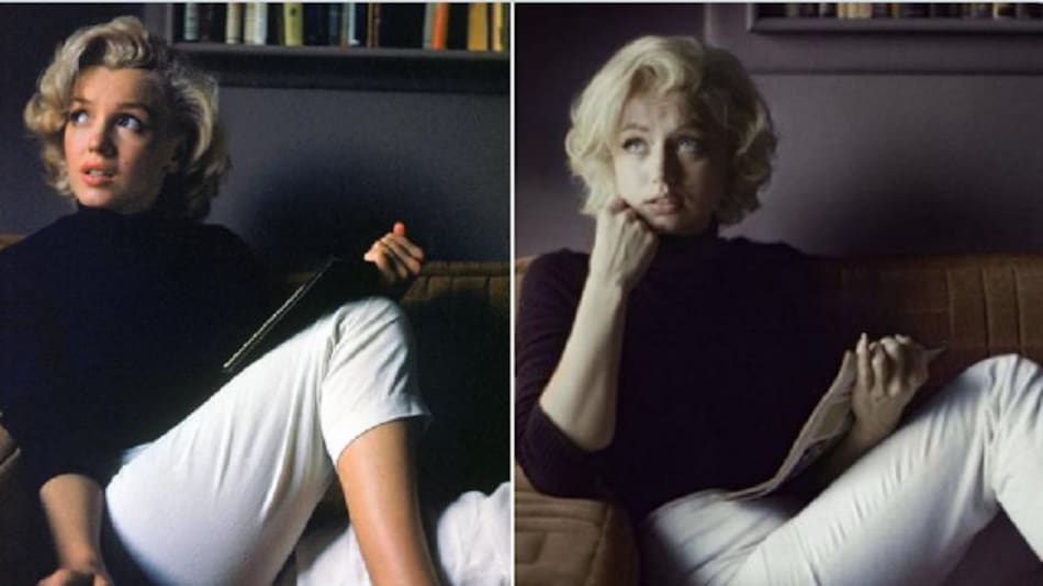 Marilyn Monroe y Ana de Armas. Foto: Netflix.