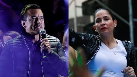 Los candidatos a presidente en Ecuador: Daniel Noboa y Luisa González. Fotos: Reuters/Karen Toro y Henry Romero.