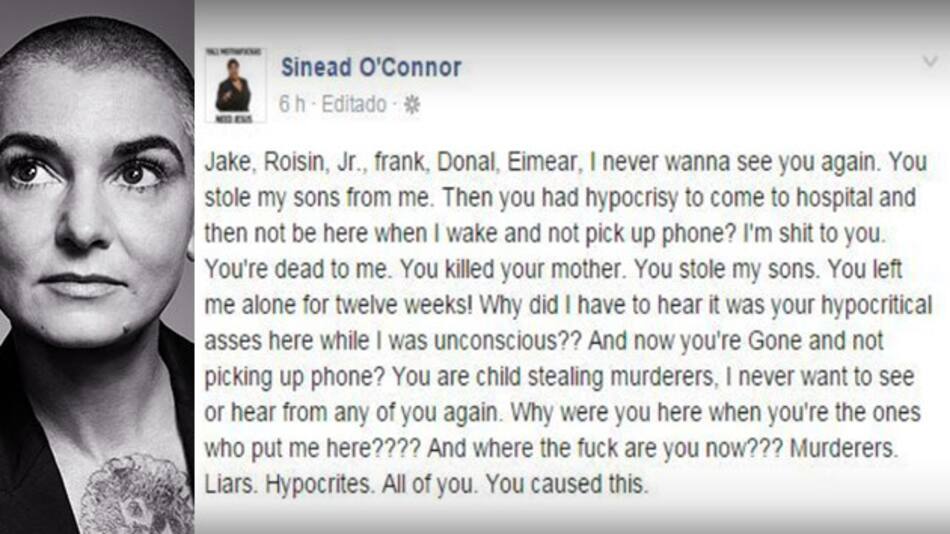 Mensaje de Sinead OConnor en Facebook