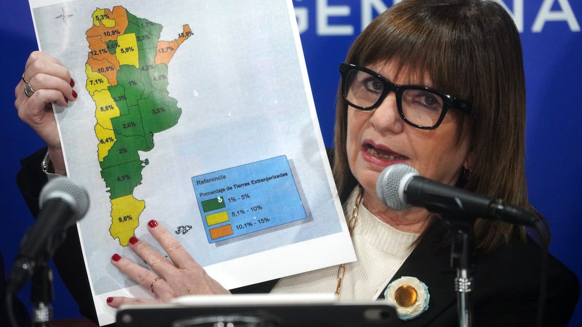 Patricia Bullrich anunció los cambios en el proyecto de la Ley de Tierras.