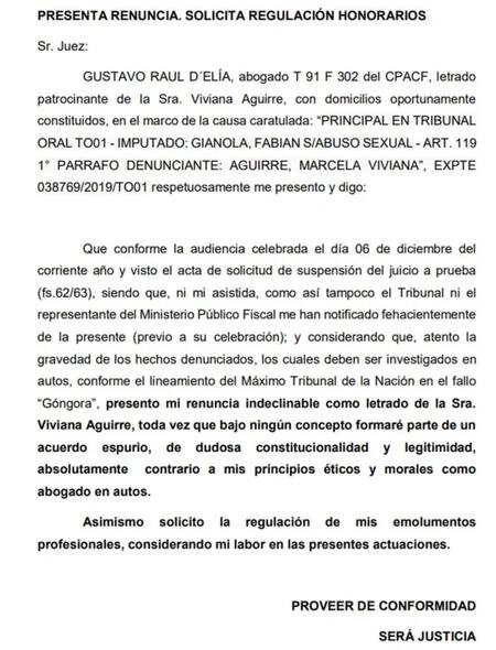 La resolución para Fabián Gianola. Foto: NA.