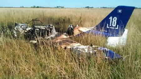 Avioneta accidentada en Cañuelas (Foto: Cañuelas al día)
