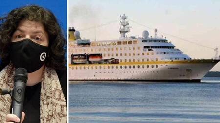 Carla Vizzotti y crucero MS Hamburg