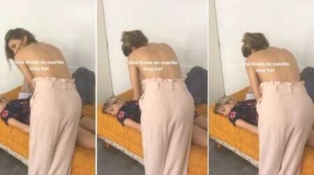 Topless de Natalie Pérez junto a Justina Bustos (Instagram)