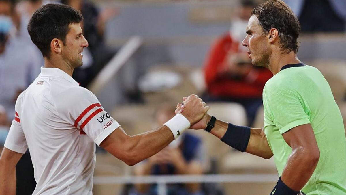 Rafael Nadal y Novak Djokovic. Foto: REUTERS.