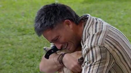 El reencuentro de "Devi" con sus perros en Gran Hermano. Foto: Telefe.