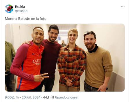 Memes sobre la aparición de Morena Beltrán en la Copa América 2024. Foto: Captura.