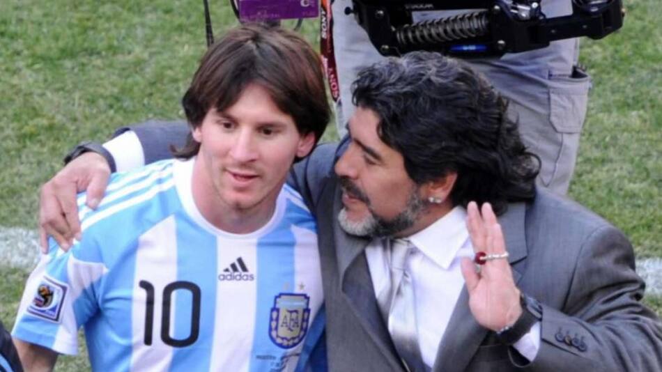 Lionel Messi y Diego Maradona, Selección argentina, NA
