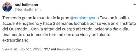 La muerte de Mariana Moyano. Foto: Twitter.