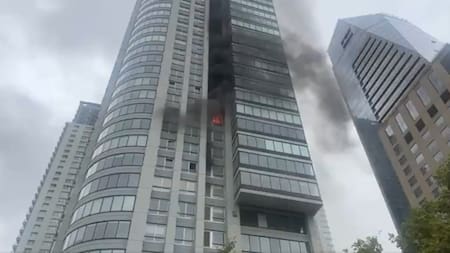 Incendio en Puerto Madero. Foto: Captura video.