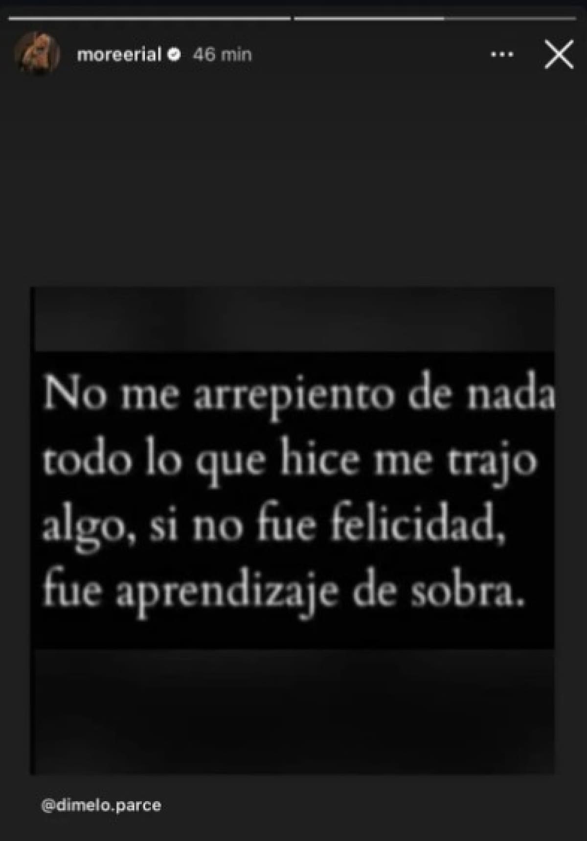La profunda reflexión de More Rial. Foto: Instagram/@moorerial
