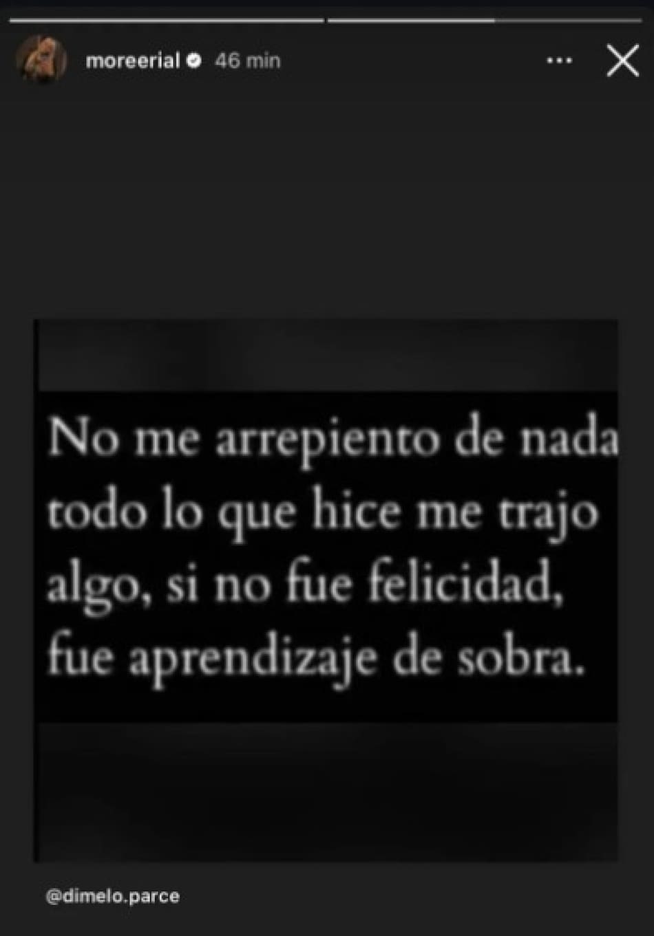 La profunda reflexión de More Rial. Foto: Instagram/@moorerial