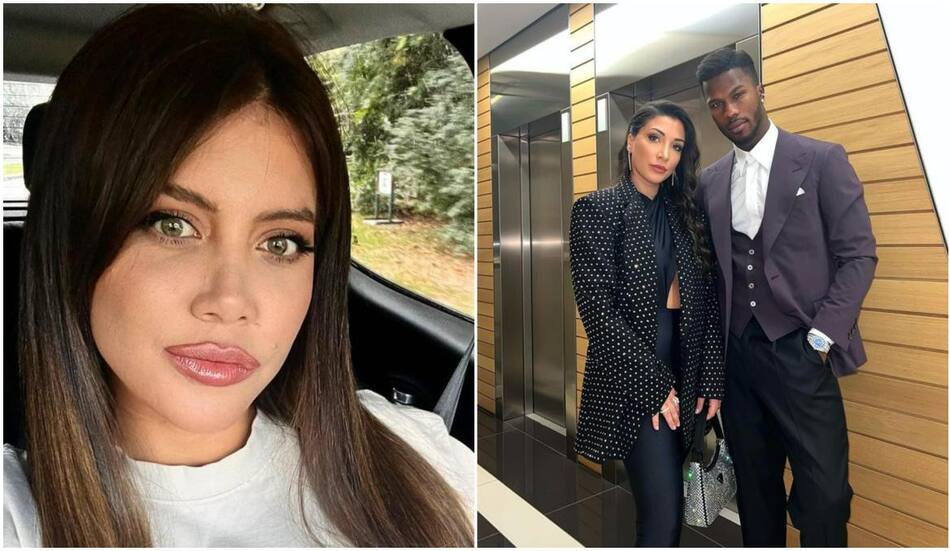 Wanda Nara, Simona Guatieri junto a Keita Baldé. Fotos: Instagram.