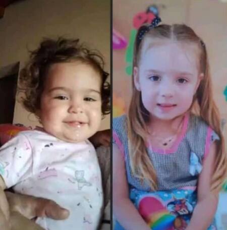 Delfina y Pilar Hecker, de 1 y 5 años, son intensamente buscadas tras el temporal en Bahía Blanca. Foto: gentileza familia Hecker.