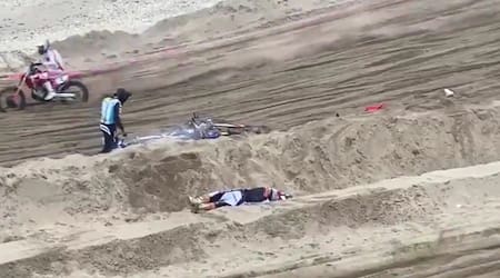 Choque en el Enduro de Invierno. Foto: captura video X/10noticiasmdq.