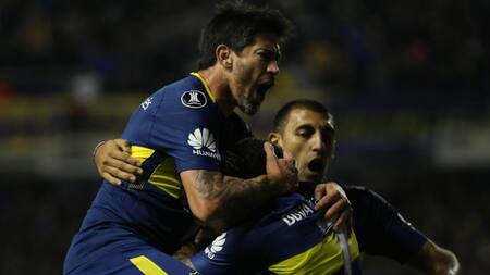 Festejo de gol de Boca - Pablo Pérez (NA)