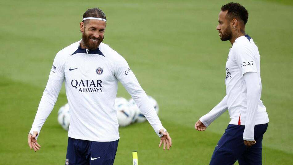 Sergio Ramos y Neymar, PSG. Foto: REUTERS