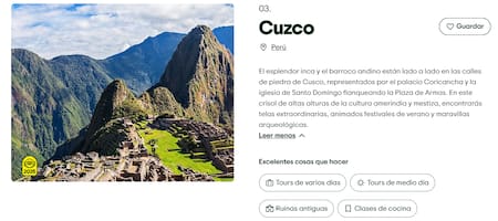 Cuzco, Perú, es destacada por TripAdvisor.