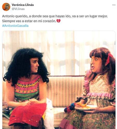 Verónica Llinás despidió a Antonio Gasalla. Foto: X.