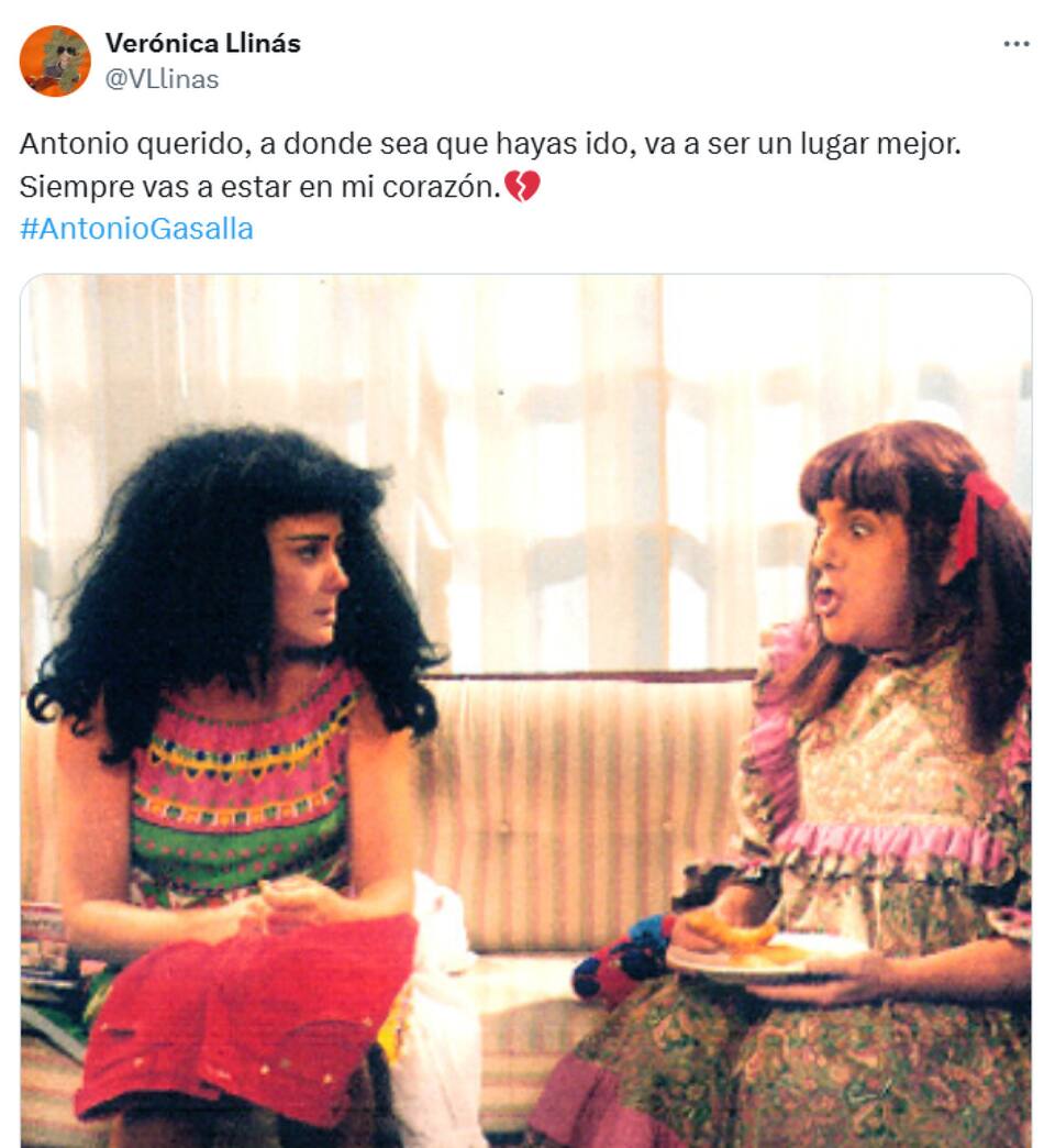 Verónica Llinás despidió a Antonio Gasalla. Foto: X.