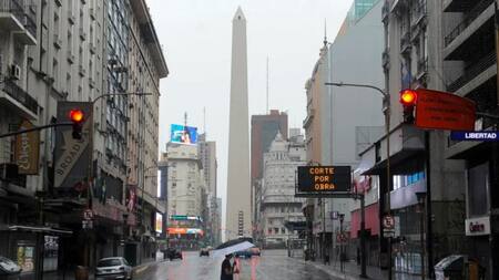 Lluvia en la ciudad de Buenos Aires. Foto: NA.