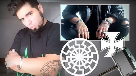 Fernando André Sabag Montiel, símbolos nazis, redes sociales