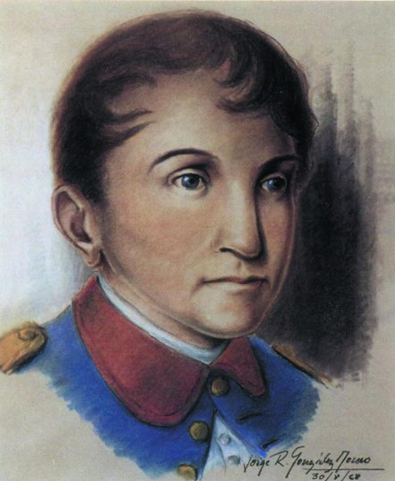 Un joven Belgrano, según el retrato póstumo del artista Jorge González Moreno