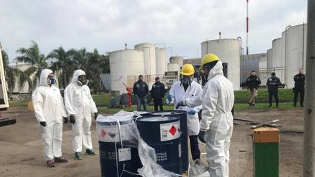 Aduana destruyó 25.080 kg de metilamina. Foto: prensa