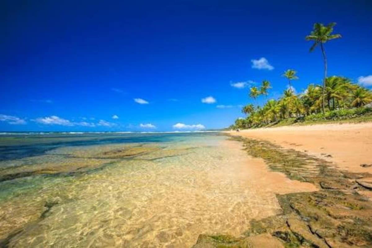 Las aguas tranquilas y cristalinas de Muro Alto, cerca de Porto de Galinhas, están protegidas por una barrera de arrecifes de tres kilómetros que forma una gigantesca piscina natural ideal para kayak, snorkel y stand up paddle.