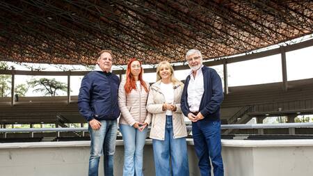 Rossana Chahla visitó las obras del emblemático Palacio de los Deportes, en el parque 9 de Julio.