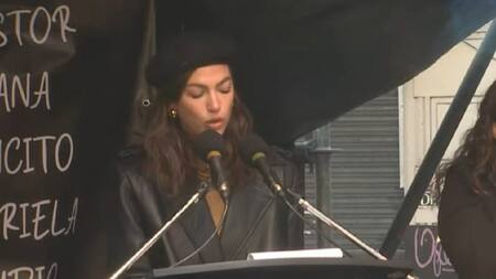 Stefi Roitman en el acto por los 30 años del atentado a la AMIA. Foto: redes.