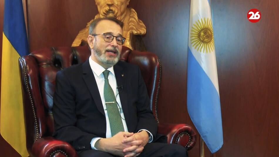 Yurii Klymenko, embajador de Ucrania en Argentina. Foto: Canal 26.