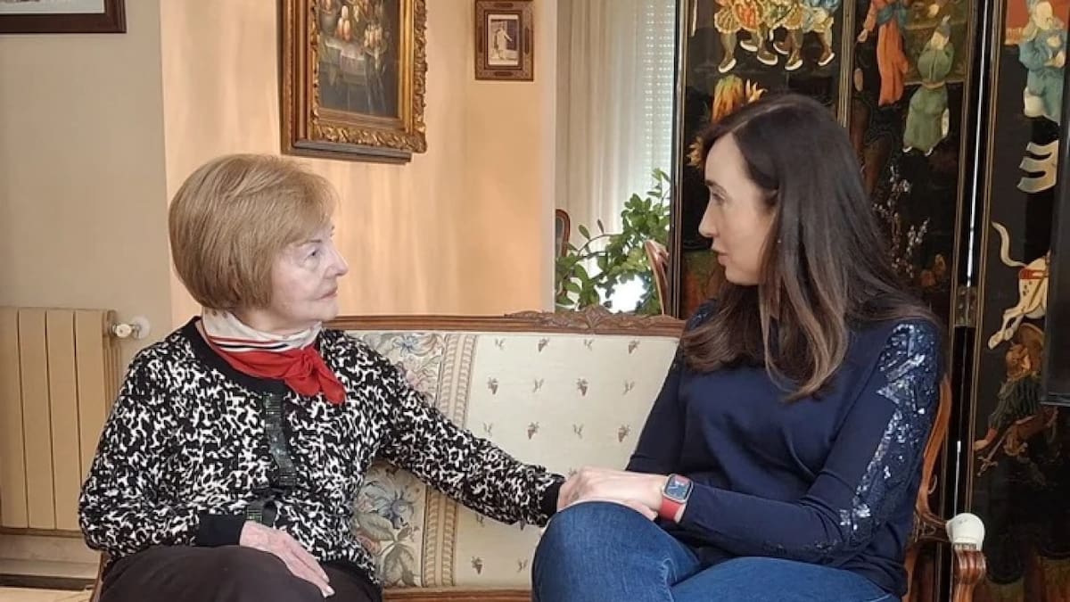 Victoria Villarruel junto a Isabel Perón en Madrid. Foto: NA