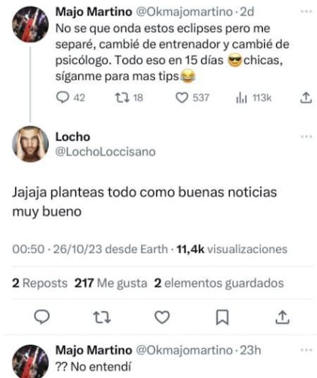 Enfrentamiento entre Maju Martino y Locho Loccisano. Foto: Captura de X