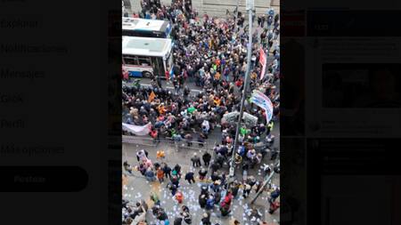 Marcha de jubilados en el Congreso: incidentes entre manifestantes y Gendarmería