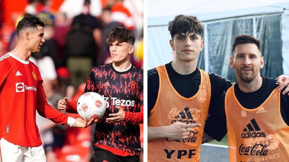 Alejandro Garnacho eligió entre Cristiano Ronaldo y Lionel Messi. Foto: capturas de pantalla.