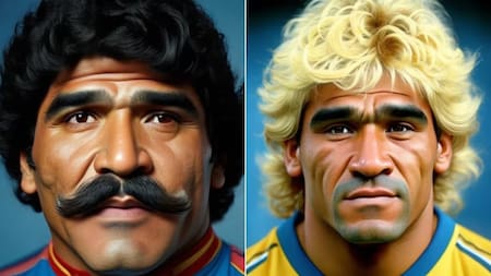 Así se vería Diego Maradona con distintas nacionalidades, según la Inteligencia Artificial.