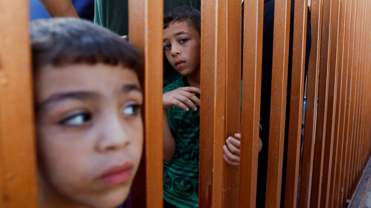 Niños palestinos en Gaza. Foto: Reuters.