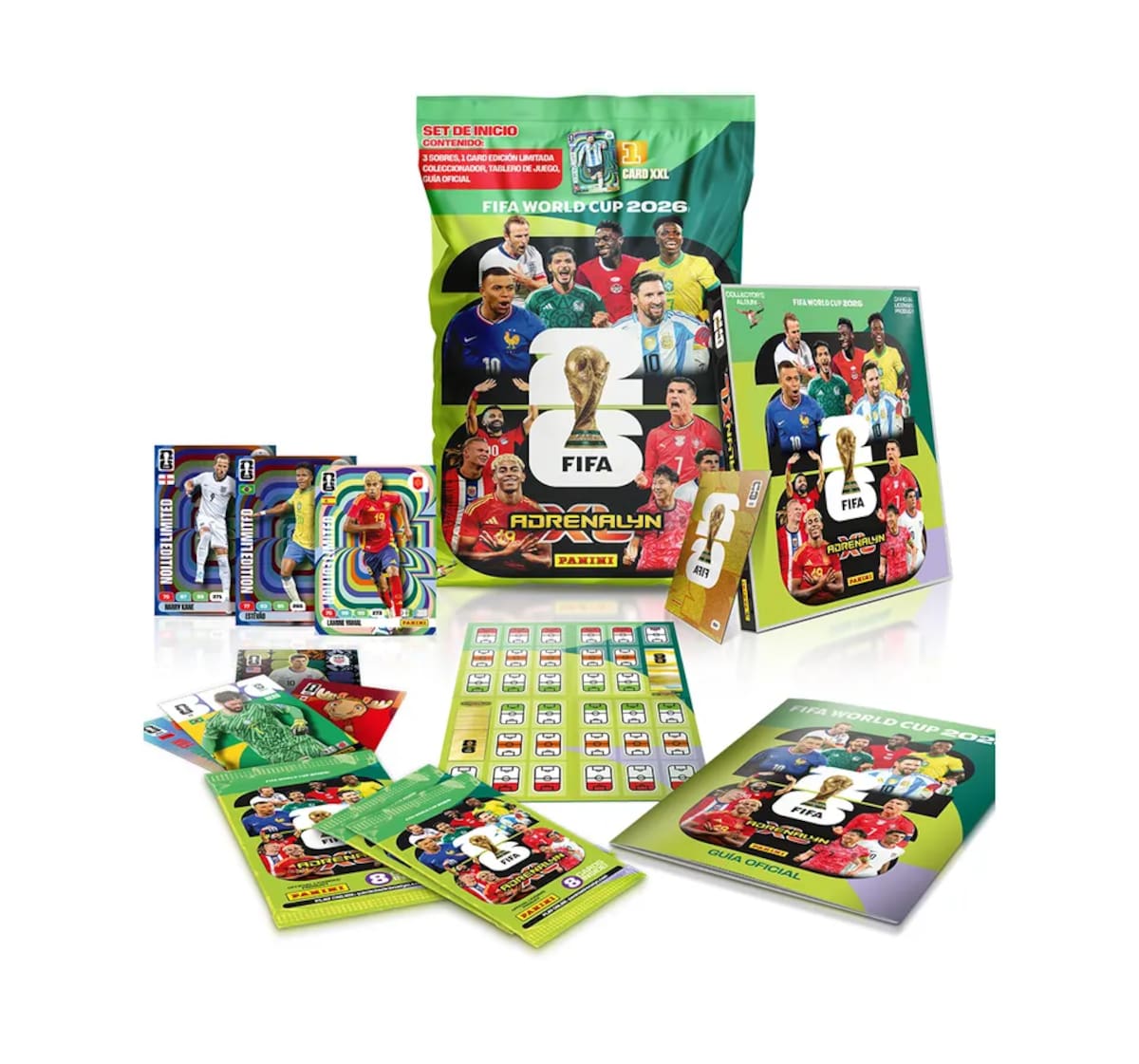 Pack de la colección de cartas del Mundial 2026 de Panini.