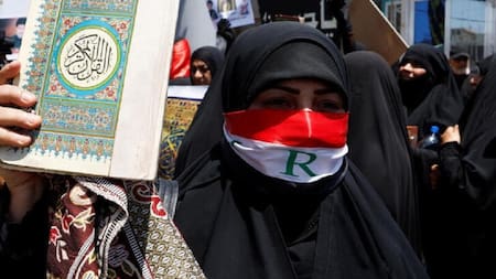 Manifestación islámica contra quema del Corán. Foto: Reuters.
