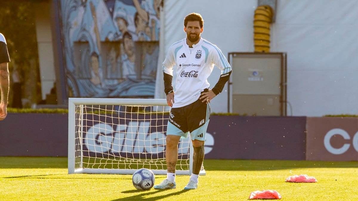 Sonriente y relajado, así vivió Lionel Messi su último entrenamiento.