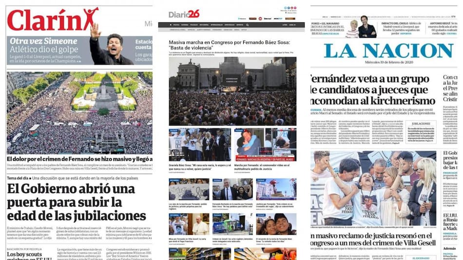 Tapas de diarios miércoles 19 de febrero de 2020