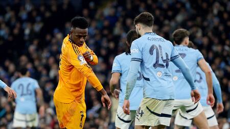 Vinícius Jr; Manchester City vs Real Madrid. Foto: Reuters/Phil Noble