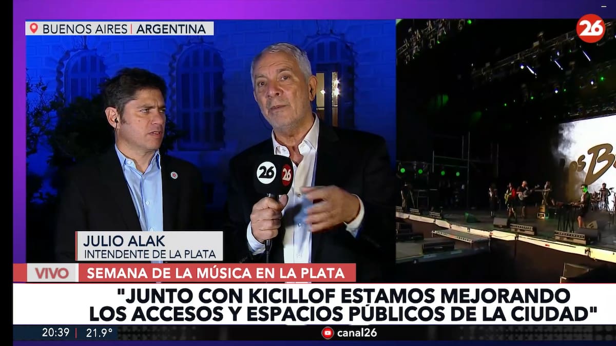 Kicillof y Alak hablando con Canal 26