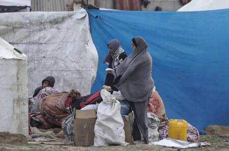 Continúa el conflicto en la Franja de Gaza, campo de refugiados. Foto: EFE.