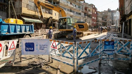 Obras de AySA en barrio Padre Ricciardelli en CABA