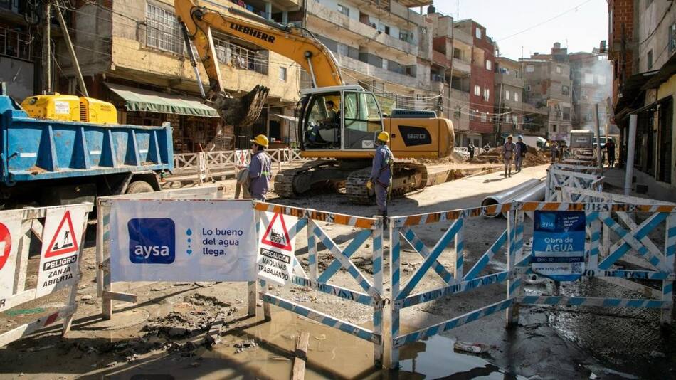 Obras de AySA en barrio Padre Ricciardelli en CABA