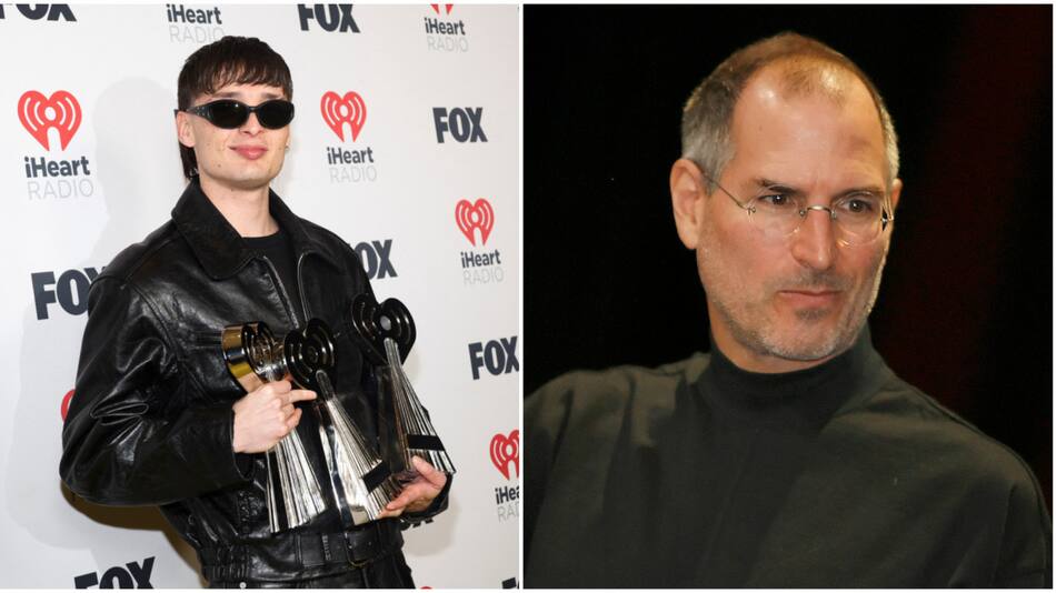 Peso Pluma y Steve Jobs. Fotos: EFE - NA.